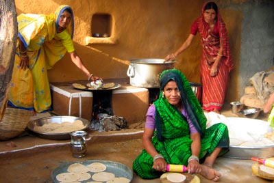 Cuisine à l'ancienne au Rajasthan